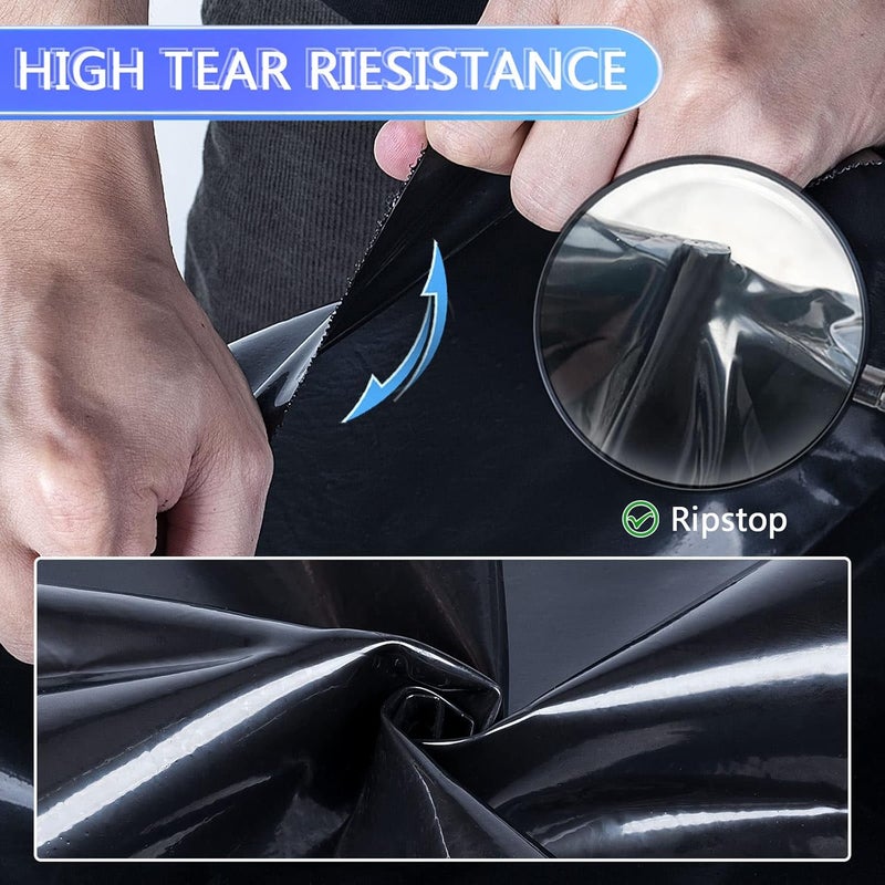 ToLanbbt بطانة بركة 7 × 10 قدم، 20 مل HDPE مقاومة للأشعة فوق البنفسجية، بطانة بركة مسبقة الصنع سهلة القطع، تحتية للنافورة، الشلال، برك كوي وحديقة الماء (أسود) - Image 3